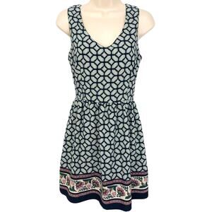 One Clothing Blue Medallion Print Fit & Flare Dress Back Zip Sleeveless